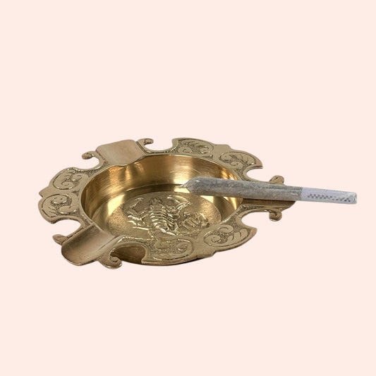 Scorpio brass ashtray