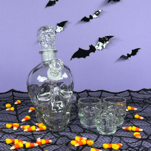 Glass skull set