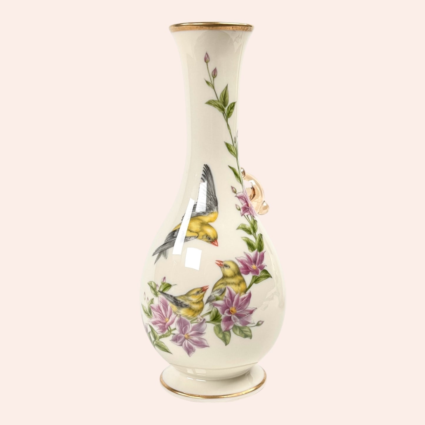 Lenox goldfinch family bubbler