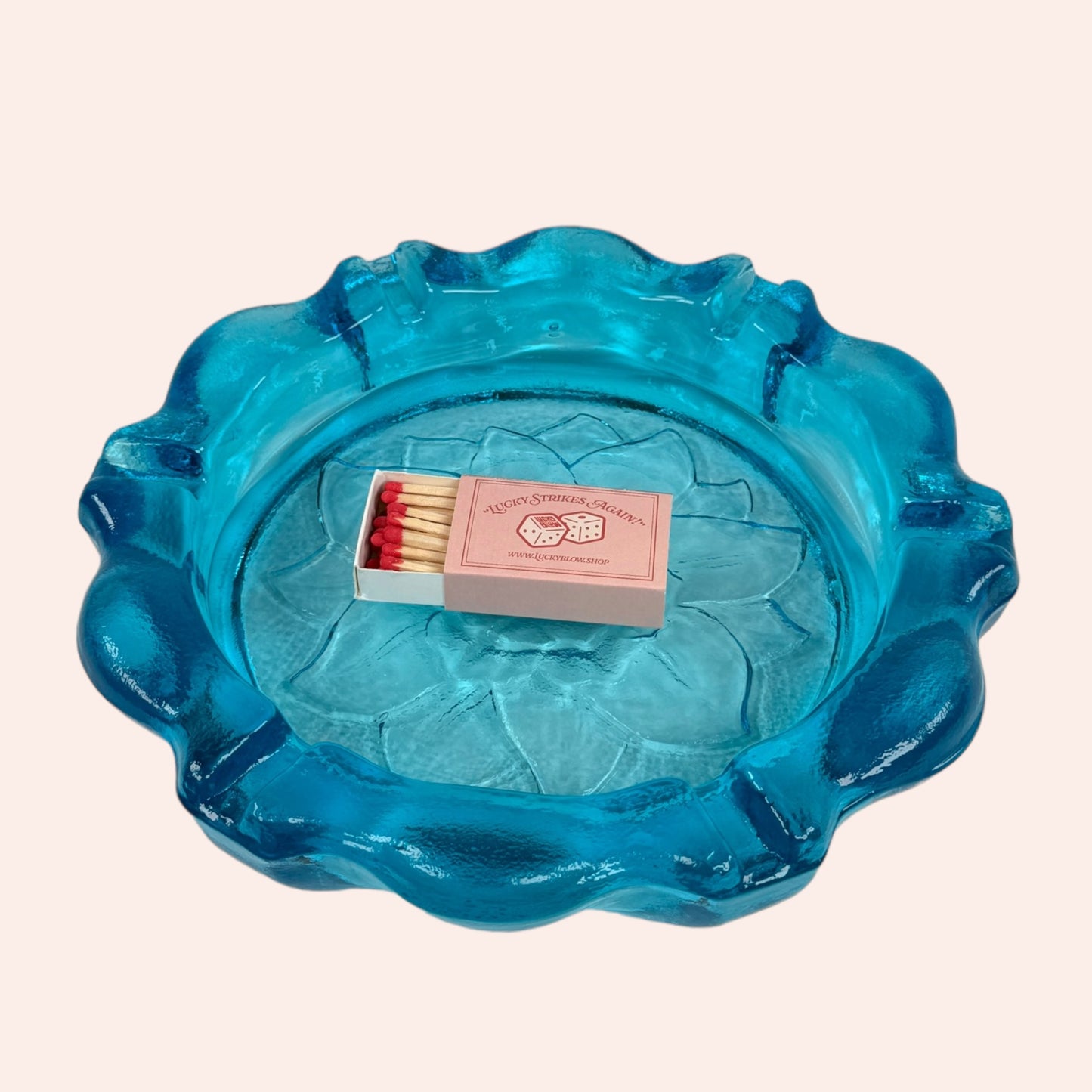 Indiana glass floral ashtray