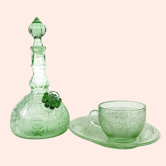 Green tiara tea set